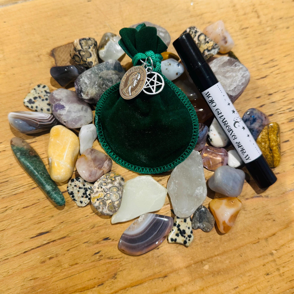 MONEY MOJO BAG | charm spell bag | attract wealth  | abundance talisman (includes spray)