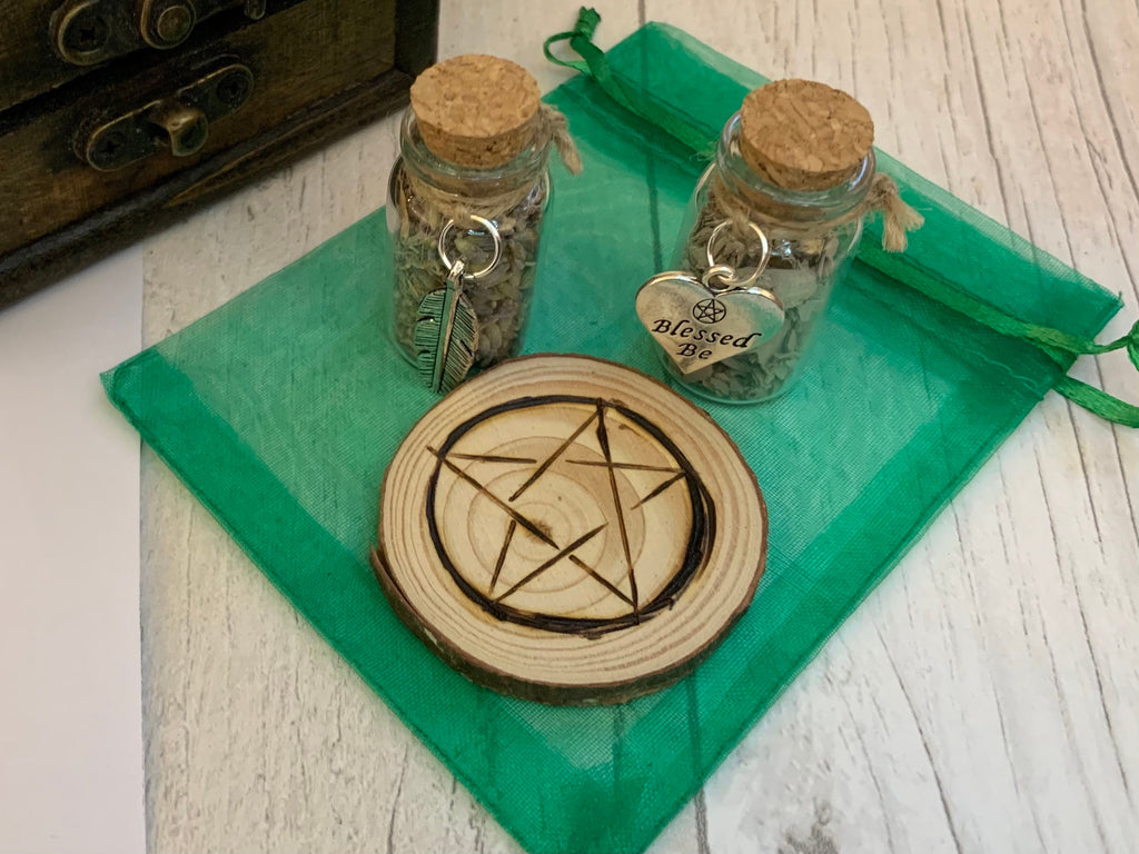 MIX & MATCH Triple spell set in wooden chest • pick 3 spells • witchcraft • get rich • magic spell kit • soy wax vegan candle crystals gift