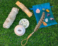 Cleansing Smudge kit removes negative energy with sage crystals feather candle + FREE GIFT !!!!