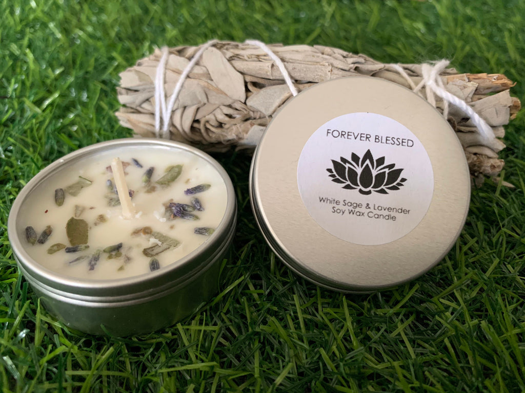 Cleansing Smudge kit removes negative energy with sage crystals feather candle + FREE GIFT !!!!