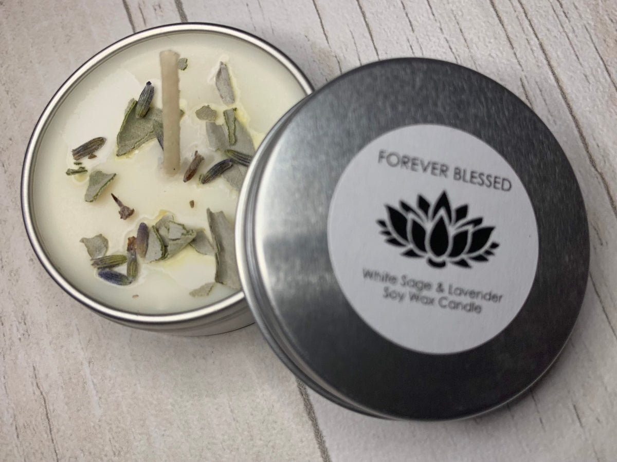Mini Portable Smudge Kit - Smudging - Energy cleansing - Spiritual Cleansing - Positive Energy - White Sage  - Soy candle - Crystal healing
