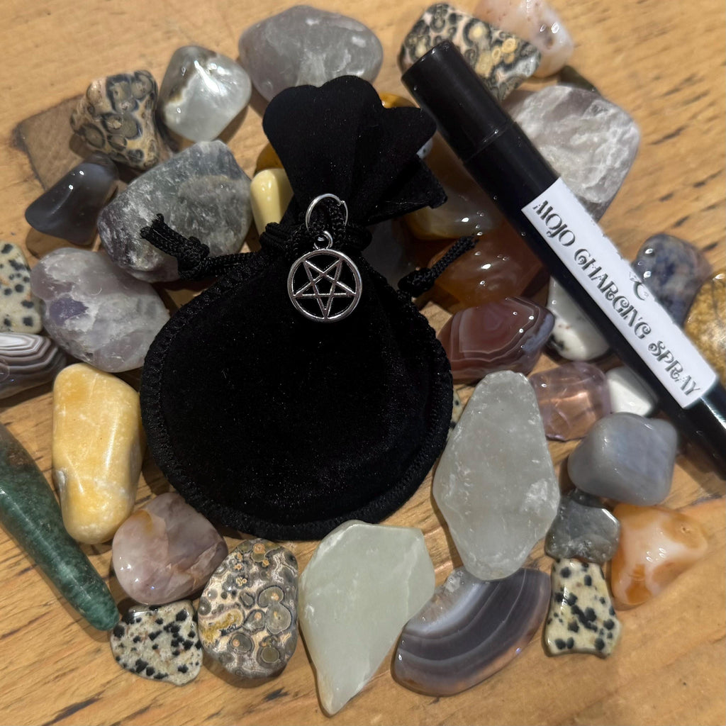 Protection Mojo Bag | Ritual Talisman, Spell Charm, Crystal Herbs (Charging Spray Included)