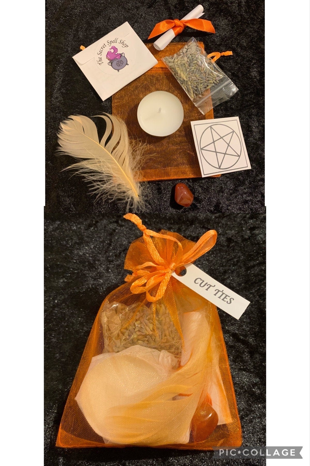 CUT TIES  spell bag  • spell kit • real spell • witchcraft • pagan • soy candle • gift • spell magick  • magic • negative • curse