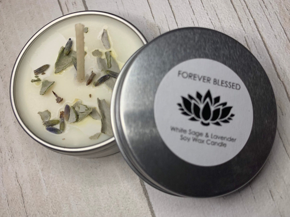 Mini Portable Smudge Kit - Smudging - Energy cleansing - Spiritual Cleansing - Positive Energy - White Sage  - Soy candle - Crystal healing