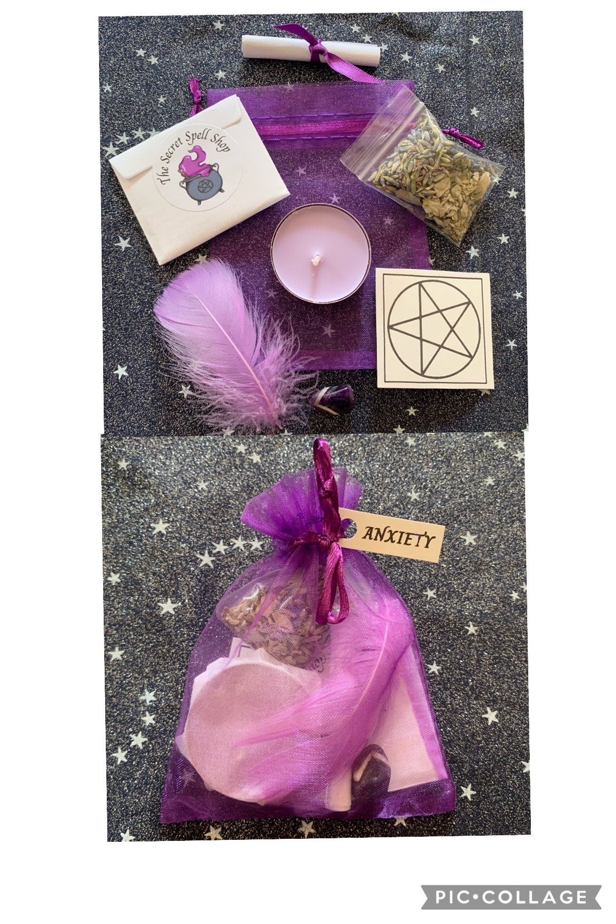 EASE ANXIETY spell bag • real spell • witchcraft • pagan • gift • spell magick • magic • well-being • anxiety spell ki • anxiety attack help